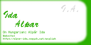 ida alpar business card