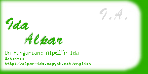 ida alpar business card